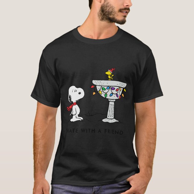 Peanuts Decorated Bird Bath  T-Shirt (Front)