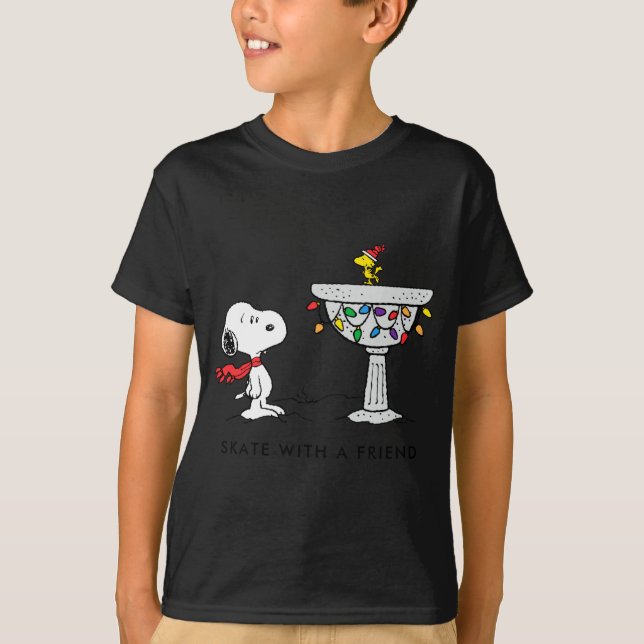 Peanuts Decorated Bird Bath  T-Shirt (Front)