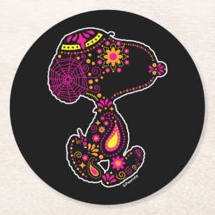 Peanuts Decorated Day of the Dog Round Paper Coaster