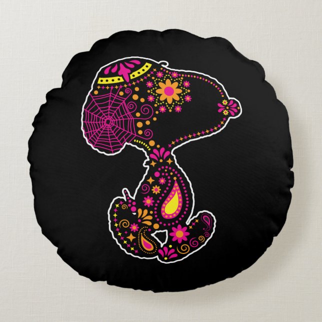 Peanuts | Decorated Day of the Dog Round Pillow (Front)