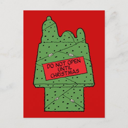 Peanuts  Do Not Open Until Christmas Postcard