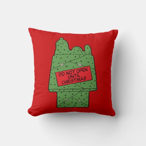 Peanuts  Do Not Open Until Christmas Throw Pillow