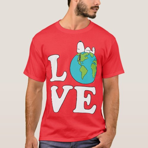 Peanuts Earth Day Snoopy Love Earth T_Shirt