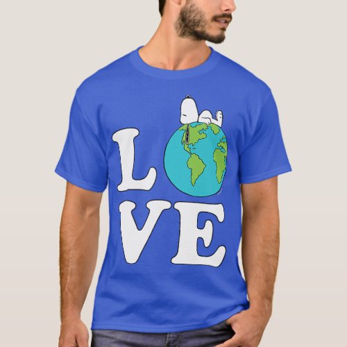 Peanuts _ Earth Day Snoopy Love Earth T_Shirt