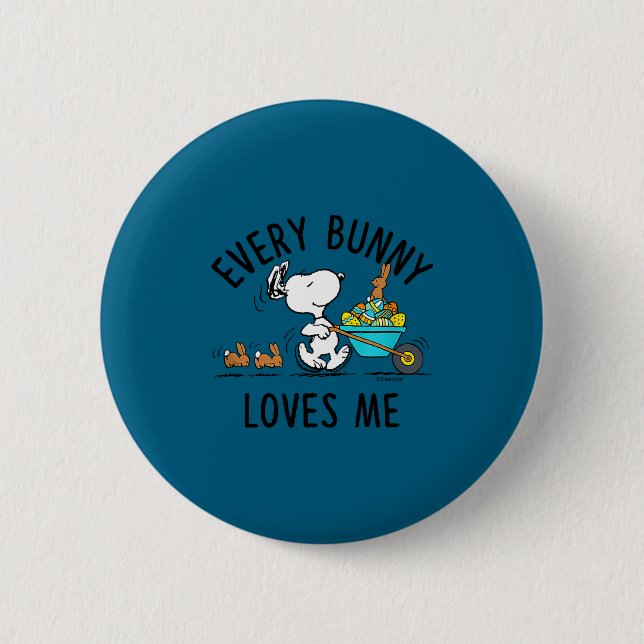 Peanuts - easter - every bunny loves me Peanuts -  Button (Front)