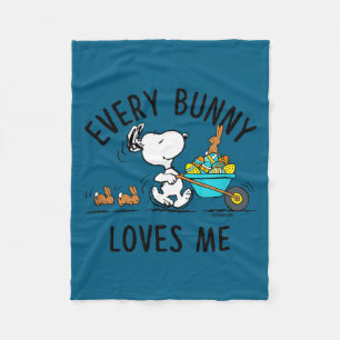 Peanuts - easter - every bunny loves me Peanuts - Fleece Blanket