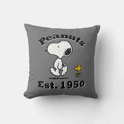 Peanuts Est 1950 Throw Pillow