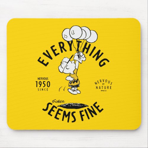 Peanuts  Everything Seems Fine Charlie Brown Mouse Pad