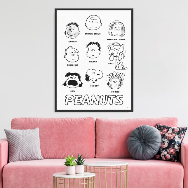 Peanuts Faces Canvas Print (Insitu(LivingRoom))