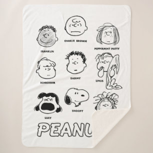 Peanuts Faces Sherpa Blanket