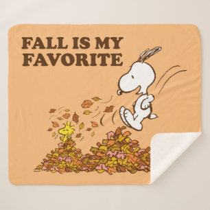 Peanuts Fall Is My Favorite Sherpa Blanket