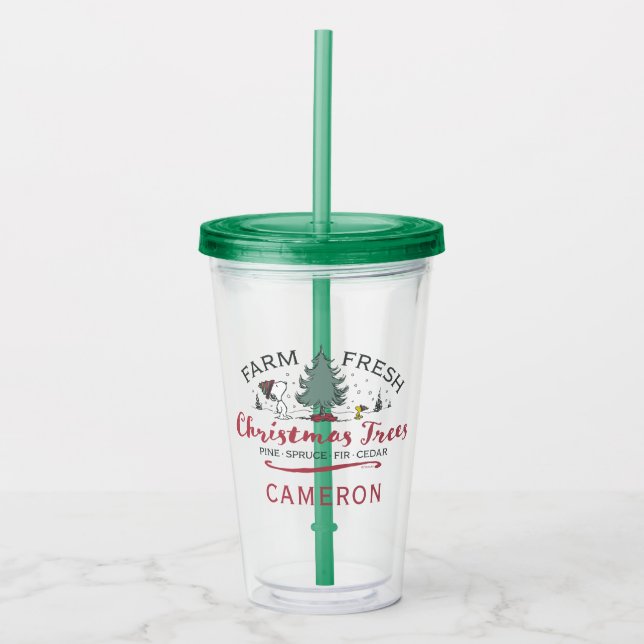 Peanuts | Farm Fresh Christmas Trees Acrylic Tumbler (Front)