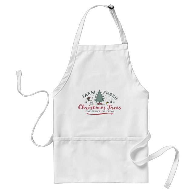 Peanuts | Farm Fresh Christmas Trees Adult Apron (Front)