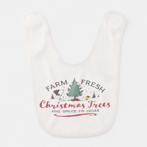 Peanuts  Farm Fresh Christmas Trees Baby Bib