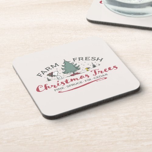 Peanuts  Farm Fresh Christmas Trees Beverage Coaster