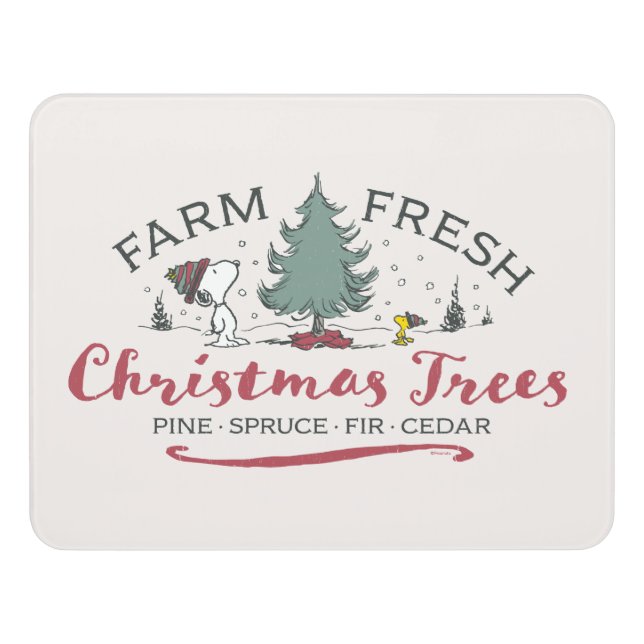 Peanuts | Farm Fresh Christmas Trees Door Sign (Contemporary Front)