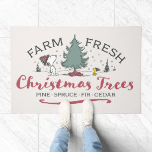 Peanuts   Farm Fresh Christmas Trees Doormat
