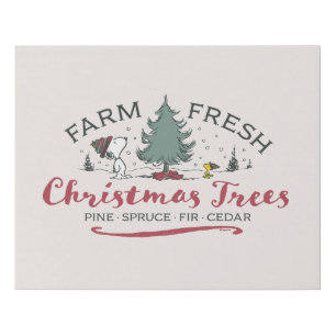 Peanuts Farm Fresh Christmas Trees Faux Canvas Print