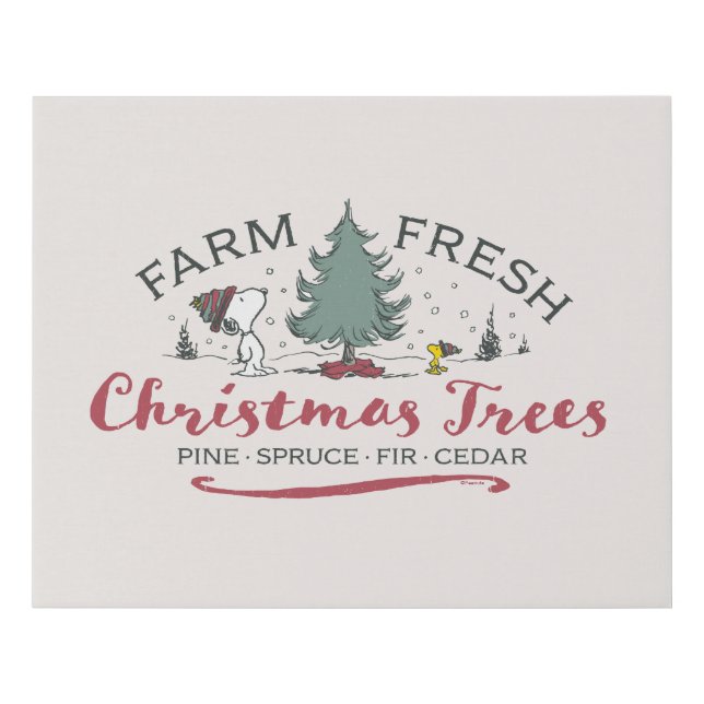 Peanuts | Farm Fresh Christmas Trees Faux Canvas Print (Front)