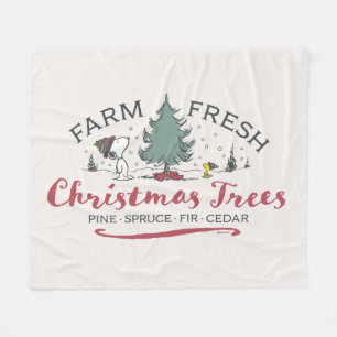 Peanuts   Farm Fresh Christmas Trees Fleece Blanket