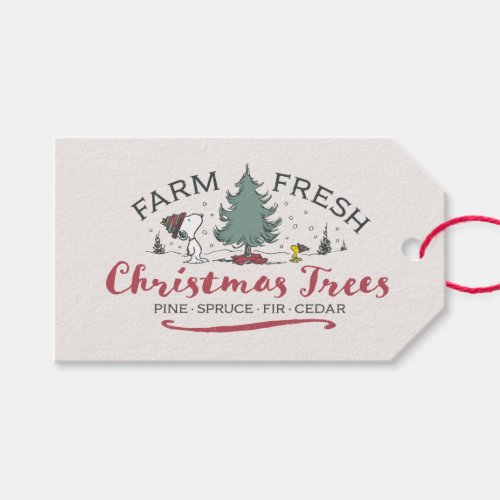 Peanuts  Farm Fresh Christmas Trees Gift Tags