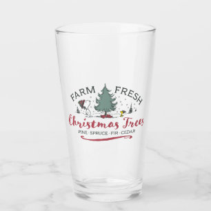 Peanuts Farm Fresh Christmas Trees Glass