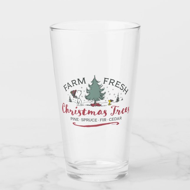Peanuts | Farm Fresh Christmas Trees Glass (Front)