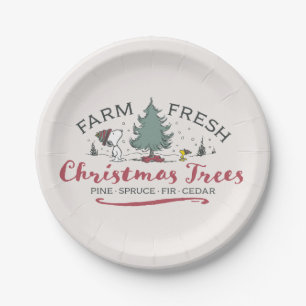 Peanuts   Farm Fresh Christmas Trees Paper Plates