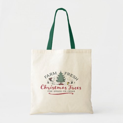 Peanuts  Farm Fresh Christmas Trees Tote Bag