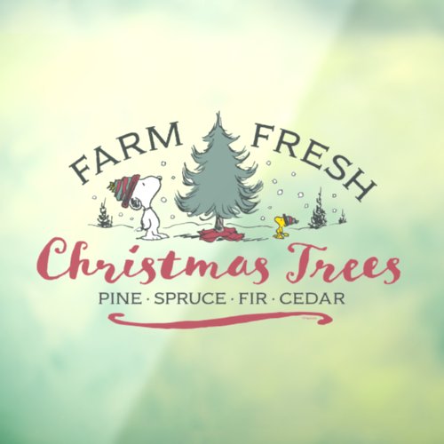 Peanuts  Farm Fresh Christmas Trees Window Cling