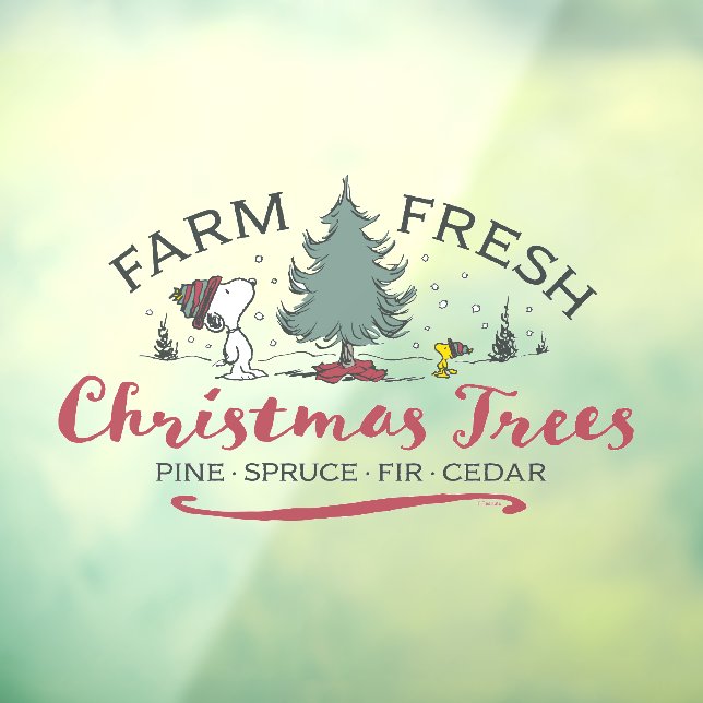 Peanuts | Farm Fresh Christmas Trees Window Cling (Sheet 3)