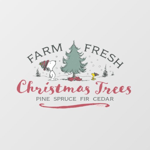 Peanuts  Farm Fresh Christmas Trees Window Cling