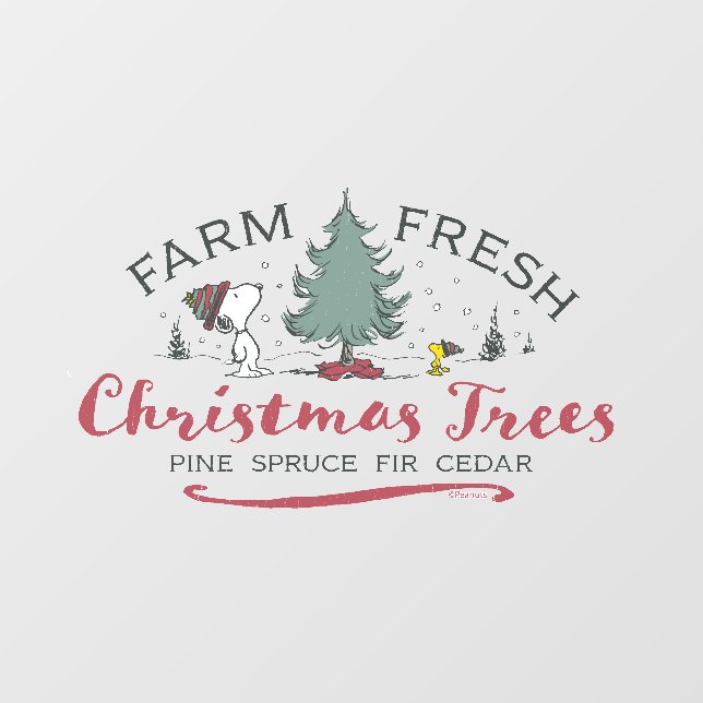 Peanuts | Farm Fresh Christmas Trees Window Cling (Sheet)