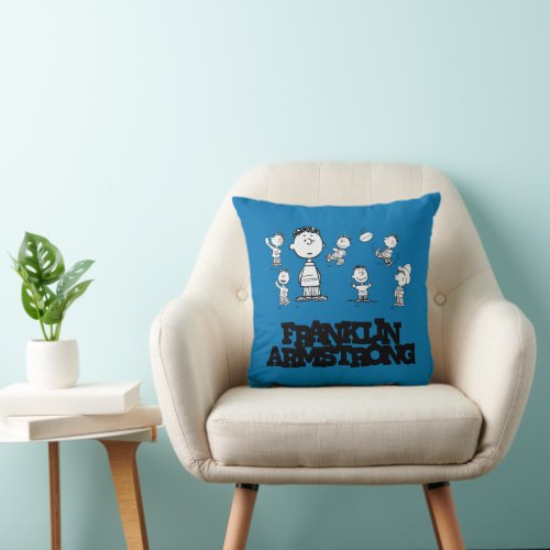 Peanuts  Franklin Armstrong Throw Pillow