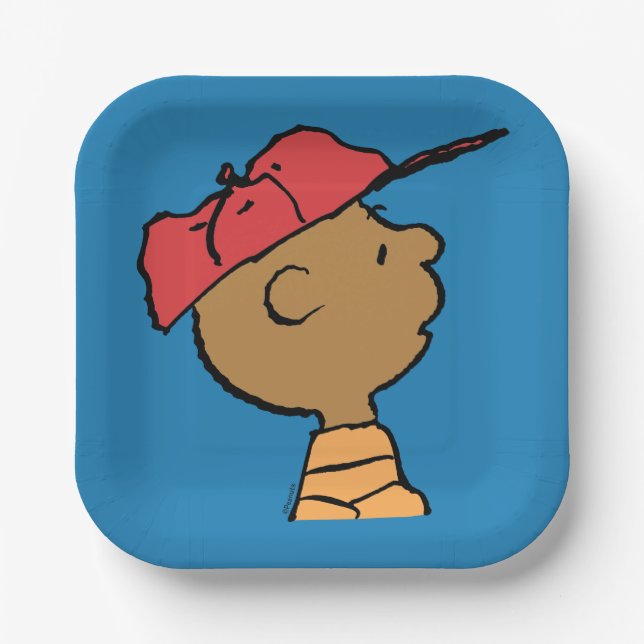 Peanuts | Franklin Baseball Cap Paper Plates (Front)