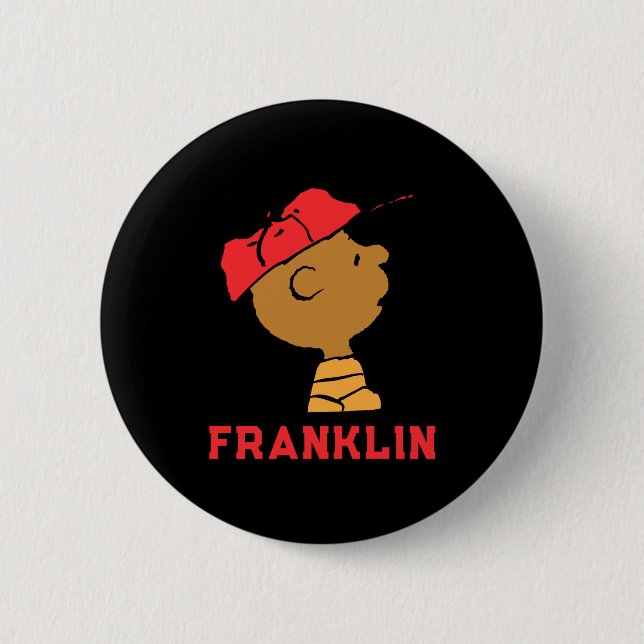 Peanuts Franklin Baseball Cap T Shirt  Button (Front)