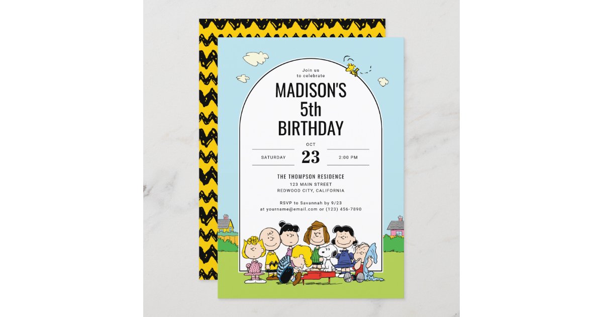 Peanuts | Franklin Birthday Invitation | Zazzle