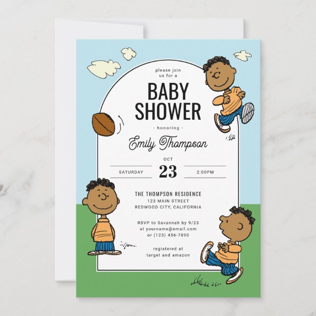 Peanuts | Franklin Boys Baby Shower Invitation (Front)