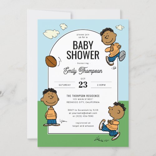 Peanuts  Franklin Boys Baby Shower Invitation