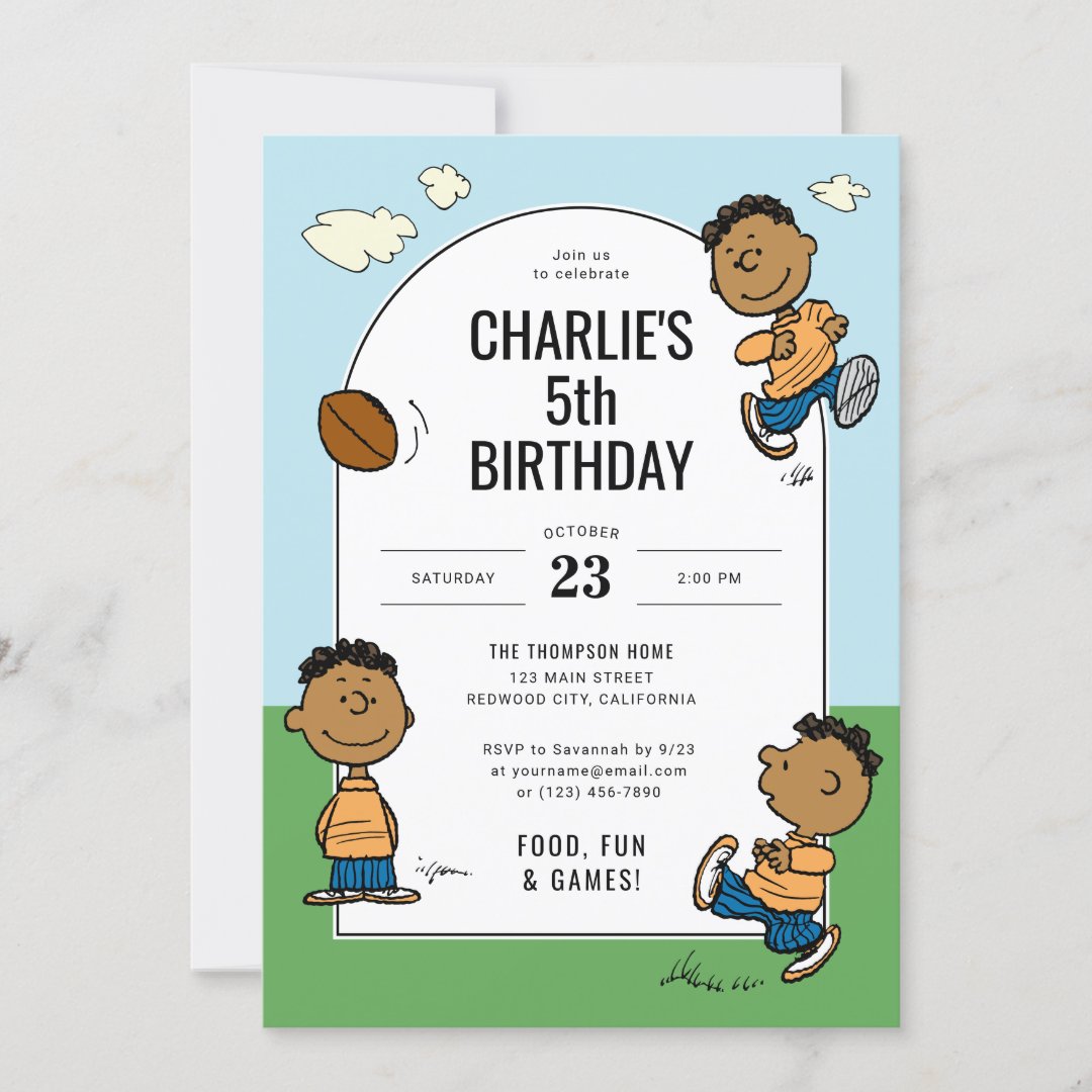 Peanuts | Franklin Boys Birthday Invitation (Front)