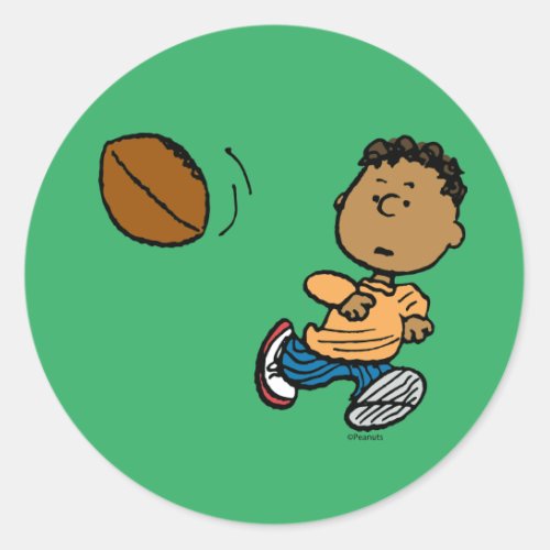 Peanuts  Franklin Football Classic Round Sticker