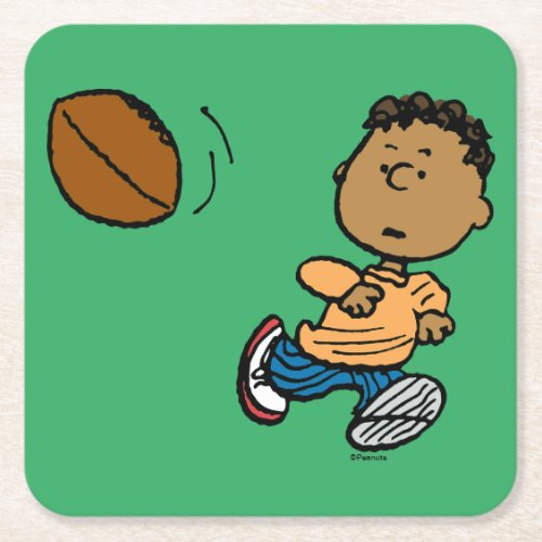 Peanuts  Franklin Football Square Paper Coaster