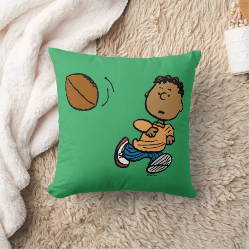 Peanuts  Franklin Football Throw Pillow