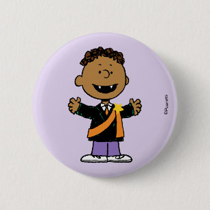 Peanuts Franklin Halloween Vampire Button