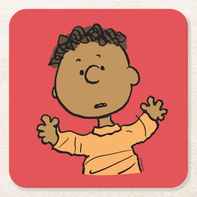 Peanuts | Franklin Look Square Paper Coaster (Front)