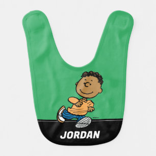 Peanuts Franklin Running Baby Bib