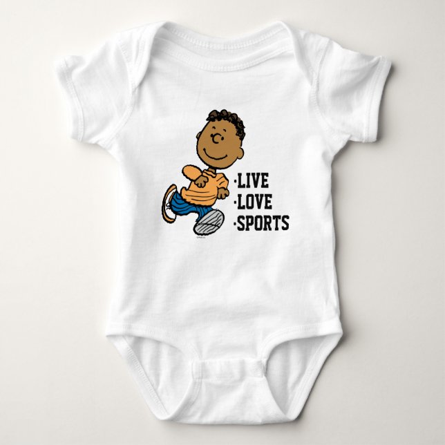 Peanuts | Franklin Running Baby Bodysuit (Front)