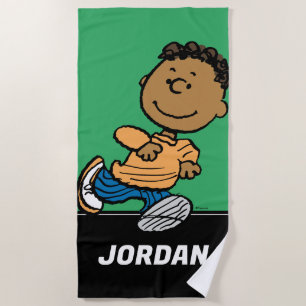 Peanuts Franklin Running Beach Towel