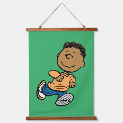 Peanuts  Franklin Running Hanging Tapestry
