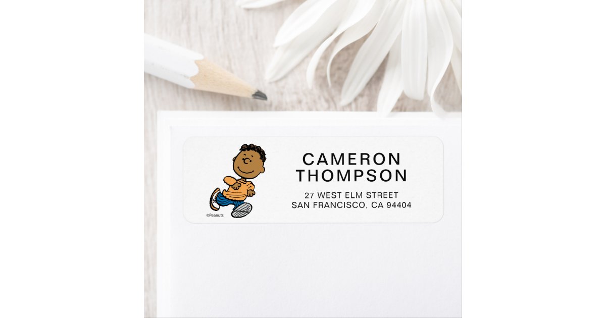 Peanuts | Franklin Running Label | Zazzle